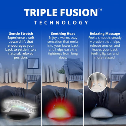 SmoothSpine Triple Fusion Back Massager - The Official Smooth Spine Massager with Heat - Design to Support Lower Back