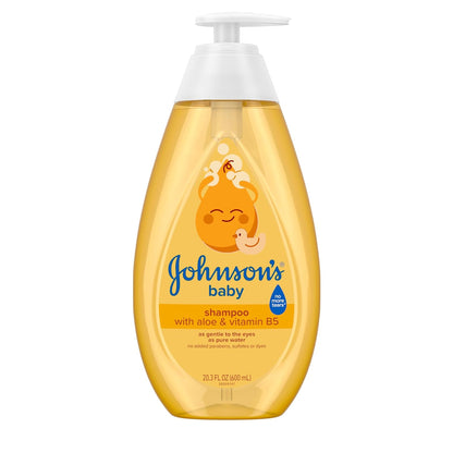 Johnson's Baby Shampoo with Aloe Vera & Vitamin B5, Tear Free, Newborn Essentials, No added Parabens & Sulfates, Hypoallergenic, Baby