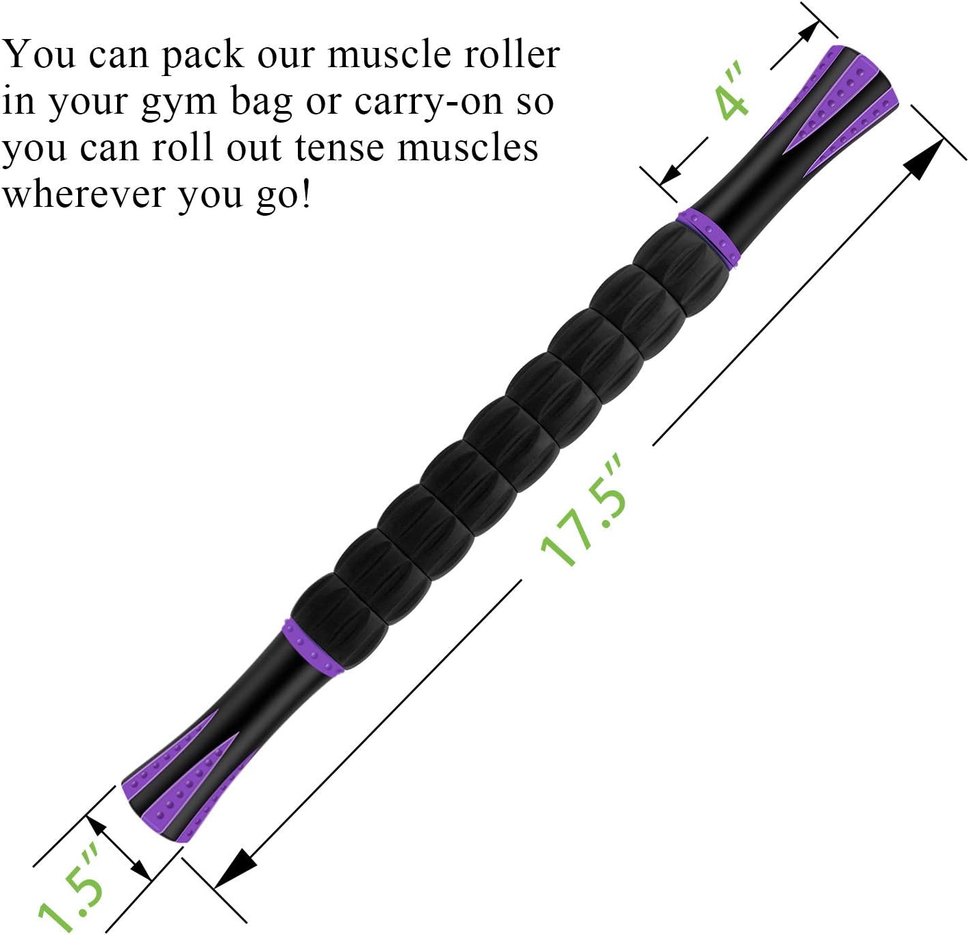 Muscle Roller Massage Roller Stick- Deep Tissue Fascia Blaster for Myofascial Pain Relief, Lymphatic Drainage & Body