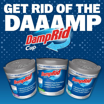 DampRid Refillable Moisture Absorber, 11 oz., 6-Pack - Fresh Scent Moisture Absorbers, 10% More Absorbing Power*, Eliminates Musty Odors for