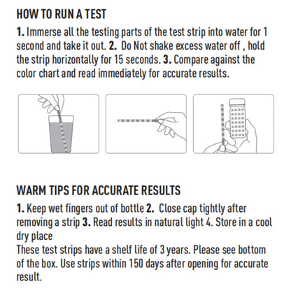 EASYTEST 7-Way Pool Test Strips, 150 Strips Water Chemical Testing for Hot tub and Spa, Accurate Test Bromine, Total Alkalinity, pH, Free
