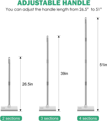 SetSail Floor Scrub Brush with 51-Inch Long Adjustable Handle 2 in 1 Scrape Brush Stiff Bristle Floor Scrubber for Cleaning Shower Bathroom Garage