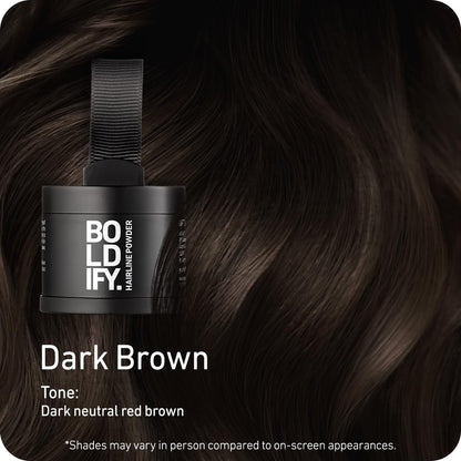 BOLDIFY Hairline Powder - Water-Resistant Root Touch Up Hair Color for Gray Coverage - 24-Hour
