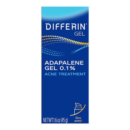 Differin Acne Treatment Gel, 90 Day Supply, Retinoid Treatment for Face with 0.1% Adapalene, Gentle Skin Care for Acne Prone Sensitive