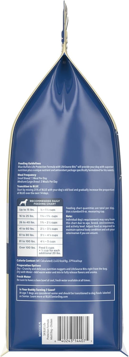 Blue Buffalo Life Protection Formula Adult Dry Dog Food, Helps Build and Maintain Strong Muscles, Made with Natural