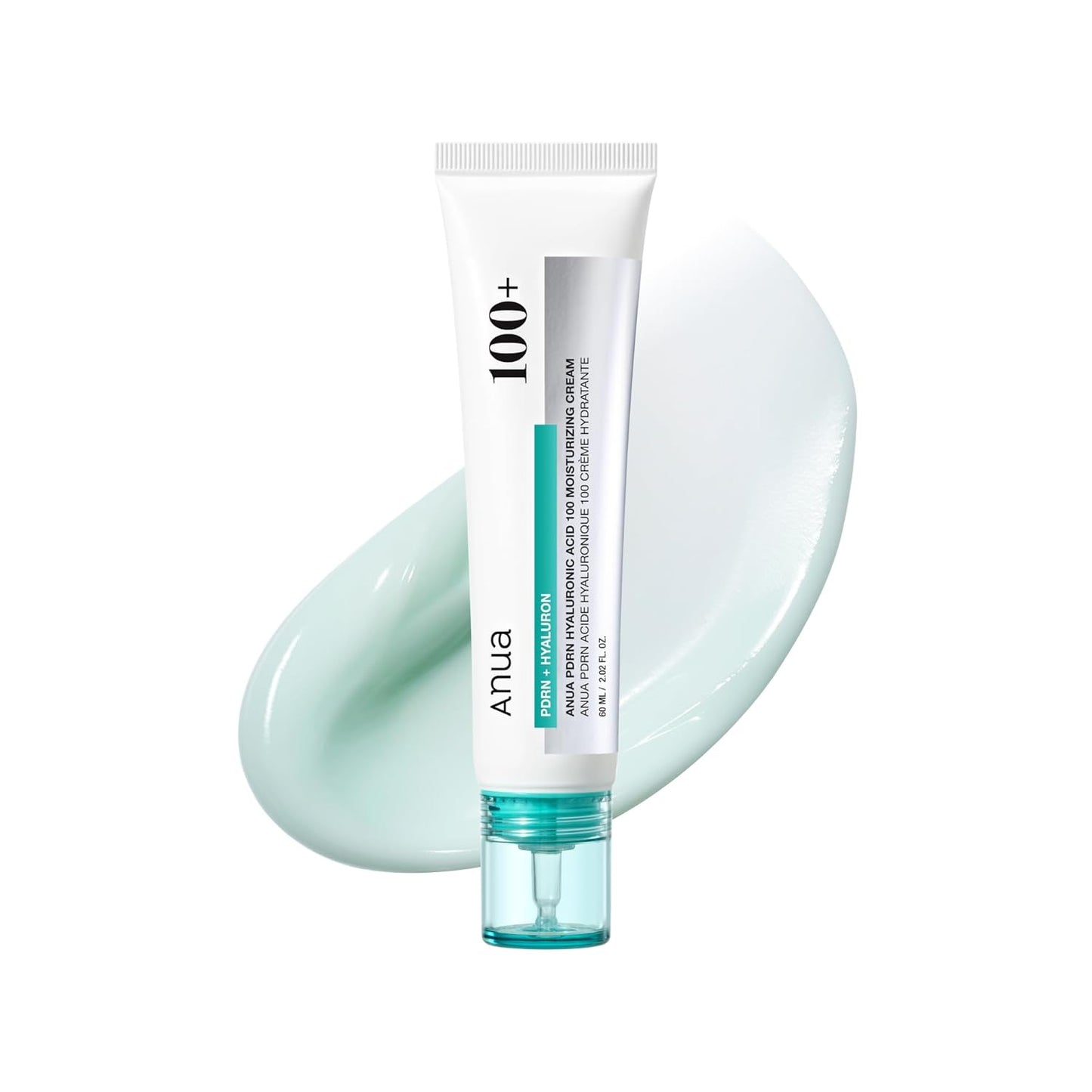 Anua PDRN Hyaluronic Acid 100 Moisturizing Cream, Lightweight, Non-Greasy Hydrating Face Moisturizer with Salmon DNA for Glass