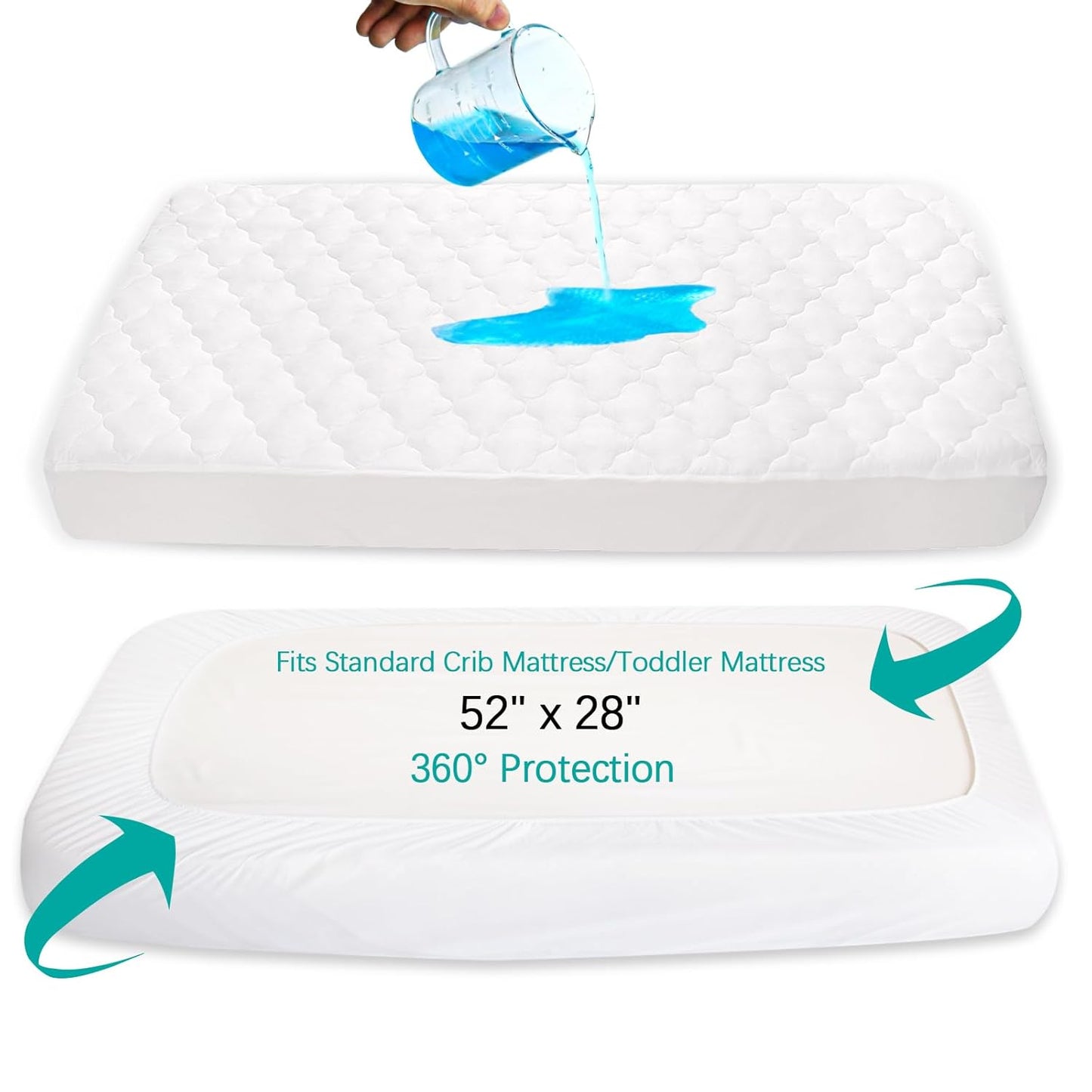 Crib Mattress Protector Sheets Fitted Waterproof Crib Mattress Pad