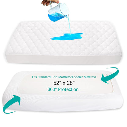 Crib Mattress Protector Sheets Fitted Waterproof Crib Mattress Pad