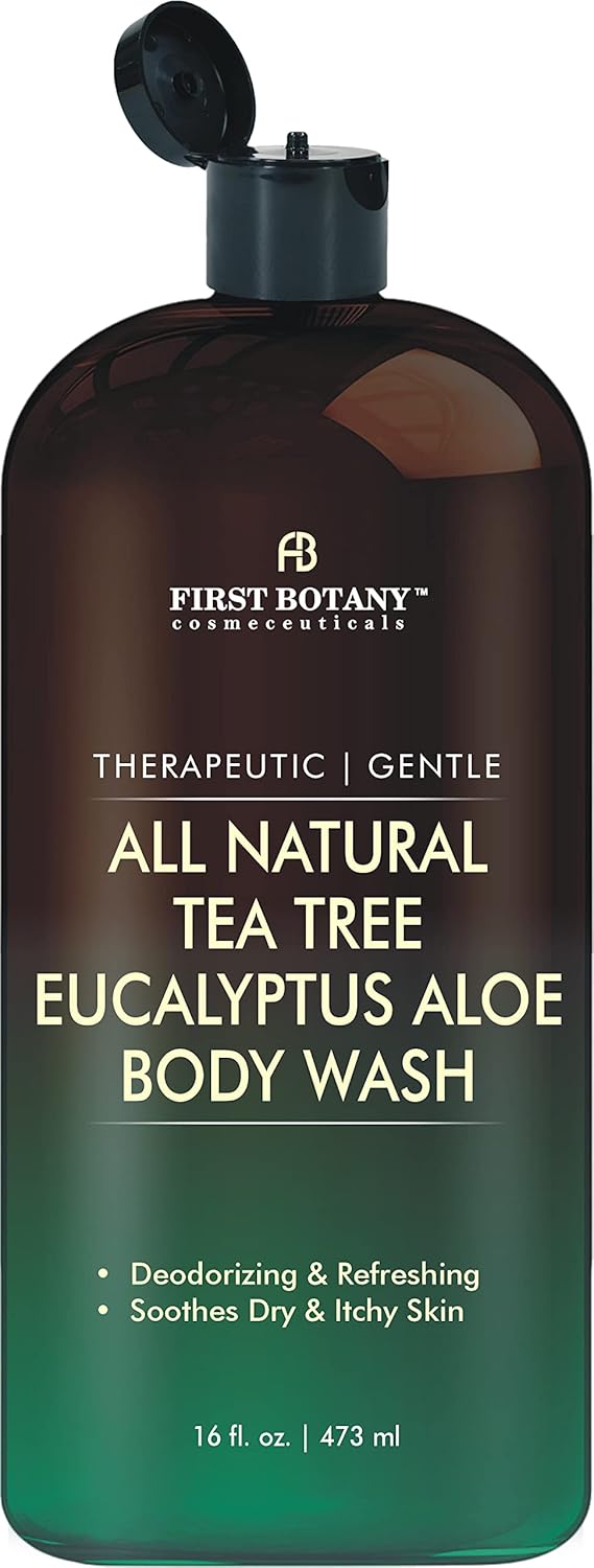 First Botany, ALL Natural Body Wash - Fights Body Odor, Athlete's Foot, Jock Itch, Nail Issues, Dandruff, Acne, Eczema, Shower Gel for Women &