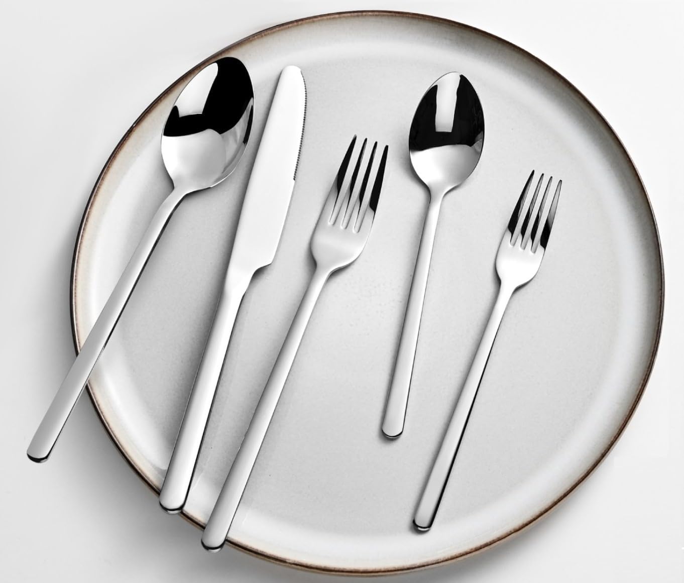 KINGSTONE Silverware Set, 20 Piece Flatware Cutlery Set for 4, 18/10 Stainless Steel Silverware Mirror Polished Dishwasher Safe for Home