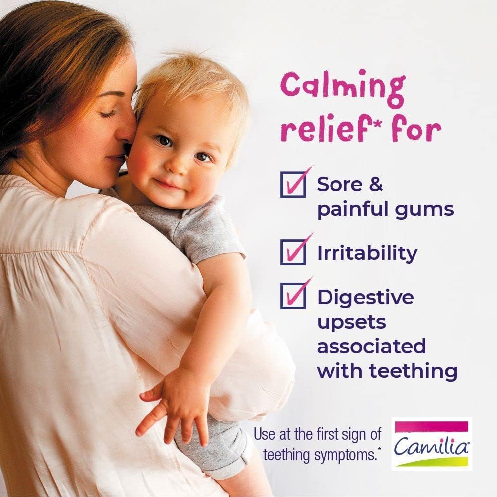 Boiron Camilia Teething Drops for Daytime and Nighttime Relief of Painful or Swollen Gums and Irritability in Babies - 40 Liquid Droppers Bundled in