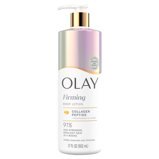 Olay Body Lotion for Women, Firming with Collagen Peptides Serum, Visibly Firmer Skin, 24hr Moisture & Hydration, Fast Absorbing