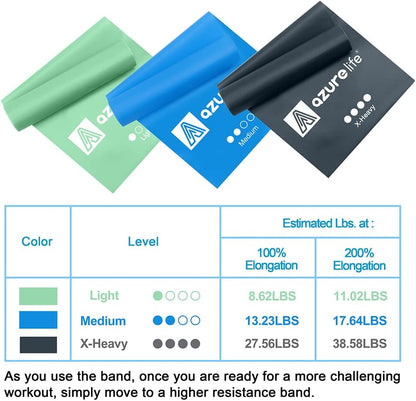 A AZURELIFE Resistance Bands,Professional Long Non-Latex Elastic Stretch Bands,Exercise Bands for Physical Therapy, Yoga, Pilates