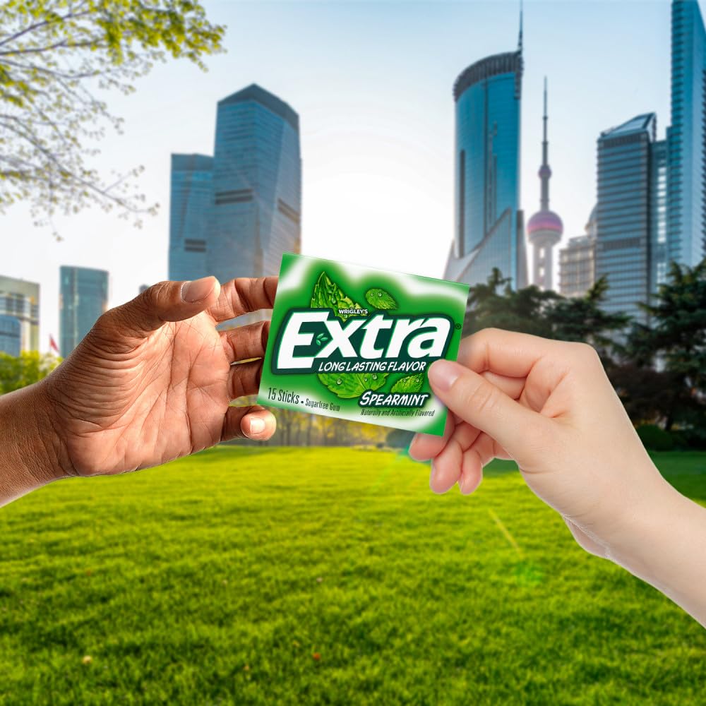Extra Gum Spearmint Sugarfree Gum Bulk, Individually Wrapped, Perfect for Long Lasting Fresh Breath at School, Work & Travel 15 Count0