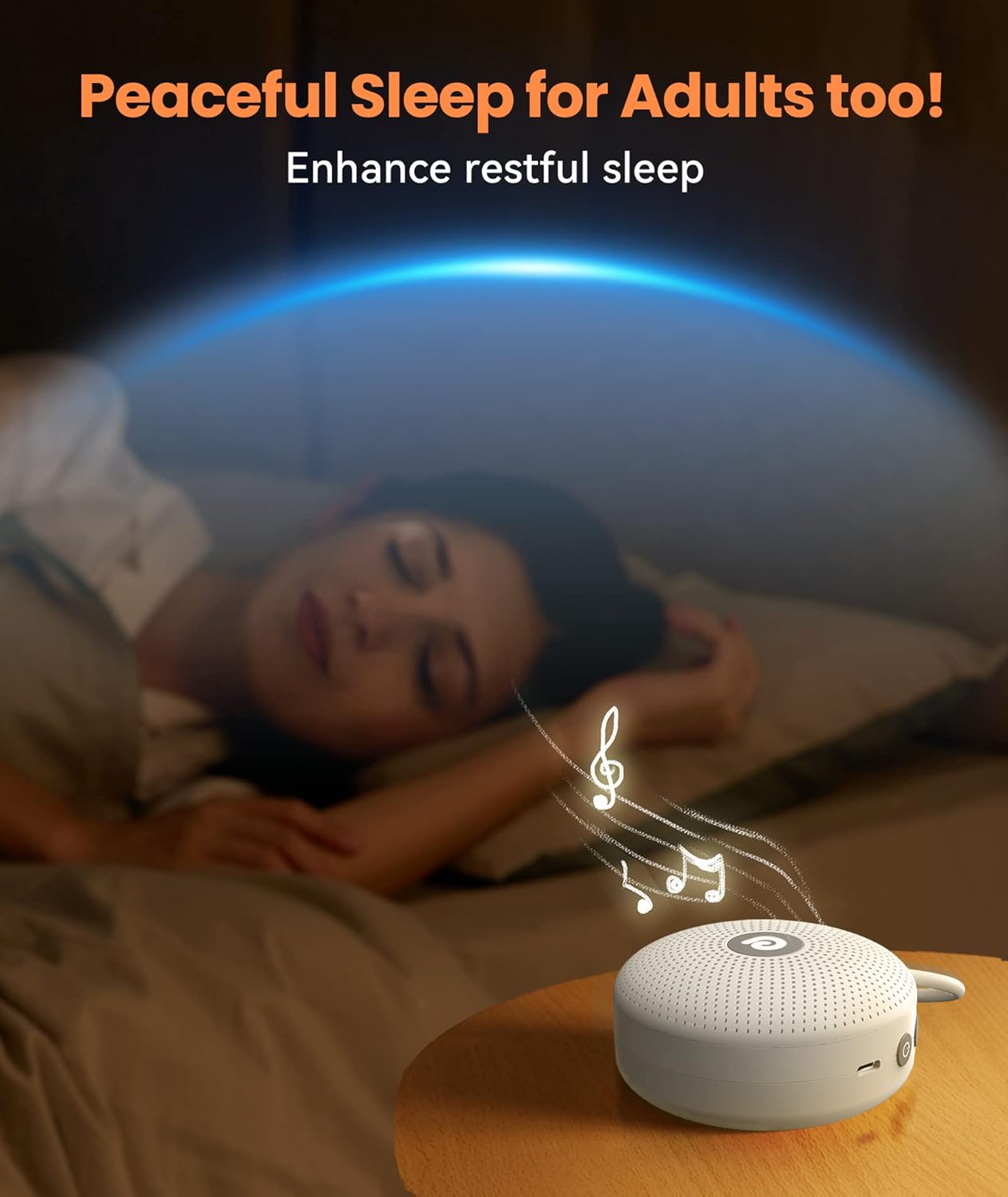 Dreamegg Portable Noise Machine for Baby Adult, Features Powerful Battery, 21 Soothing Sound, Noise Canceling for Office &