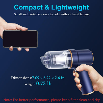 KMM Handheld Car Vacuum Cleaner, 9000Pa Vacuum Cleaner and Air Duster, 120W High Power Hand Held Vacuum with LED Light and Multi-Nozzles for