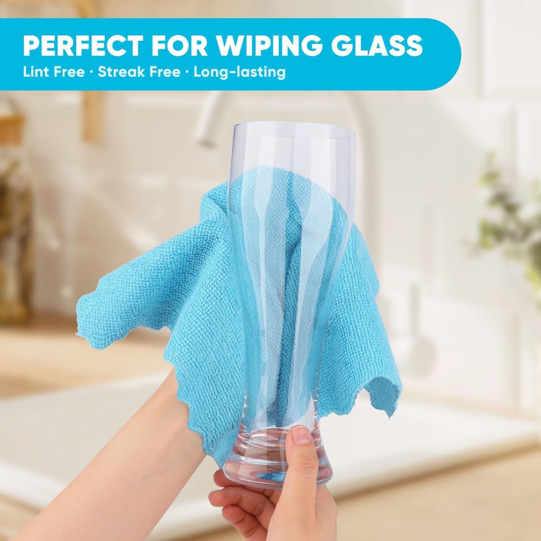 Orighty Microfiber Cleaning Cloth, 24 Pack Highly Absorbent Cleaning Rags, Household Cleaning