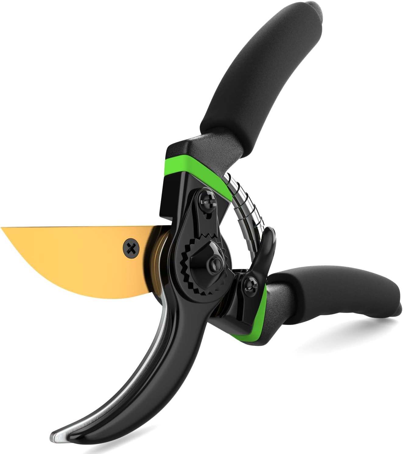 Ultra Sharp Japanese Steel Pruning Shears - Cuts 3X Easier, Weak Hand Arthritis Clippers, Rust-Resistant Titanium Coated