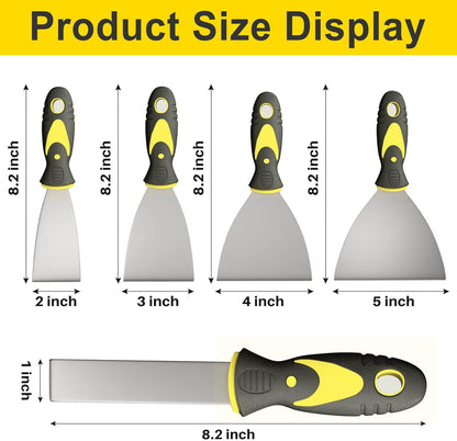 Rerdeim 5Pcs Putty Knife, Set, 1" 2" 3" 4" 5" Scraper, Spackle Knife, Paint Scraper, Scraper Tool, No Rusting, Perfect For Repairing