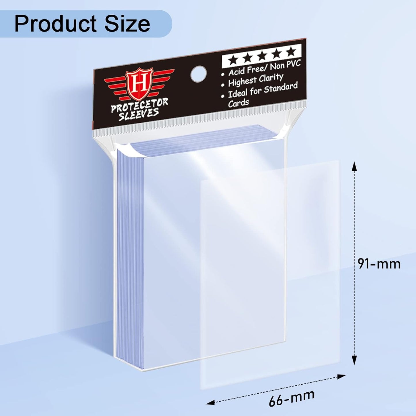 500 Counts Card Sleeves for Trading Cards, Soft Penny Card Sleeves Clear Plastic Card Protectors Fit for Baseball Card, Sports