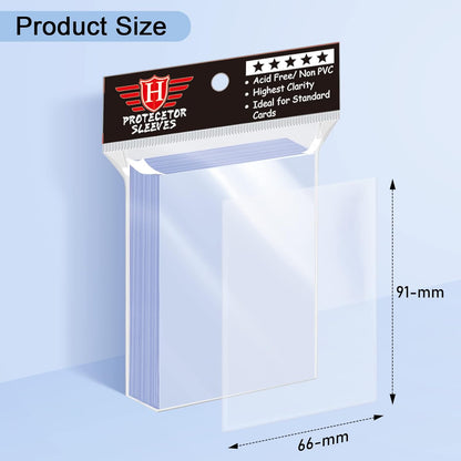 500 Counts Card Sleeves for Trading Cards, Soft Penny Card Sleeves Clear Plastic Card Protectors Fit for Baseball Card, Sports