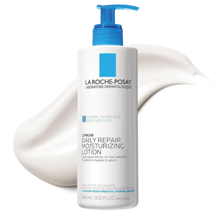 La Roche-Posay Lipikar Body Lotion Daily Repair Moisturizing Cream, Fragrance Free Body Moisturizer with Shea Butter, Body Lotion for Dry