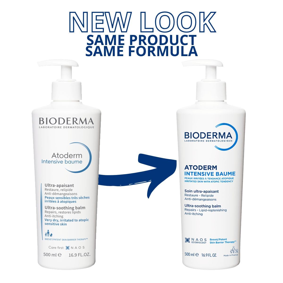 Bioderma Atoderm Intensive Balm, Hydrating Balm for Dry to Atopic Sensitive Skin, Face & Body Moisturizer with Ultra Soothing Anti-Itching