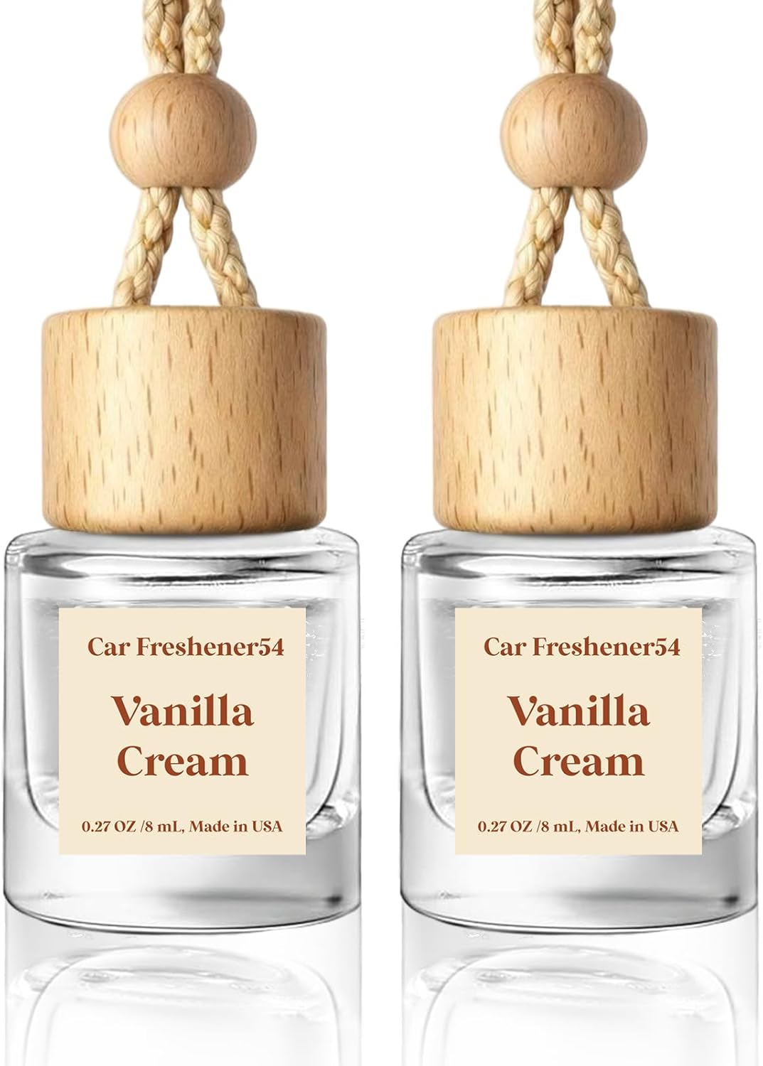 HoogaLife Car Air Freshener Diffuser 2 Pack Hanging Air Freshener Diffuser - Vanilla Cream Fragrance Oil Air D iffuser for