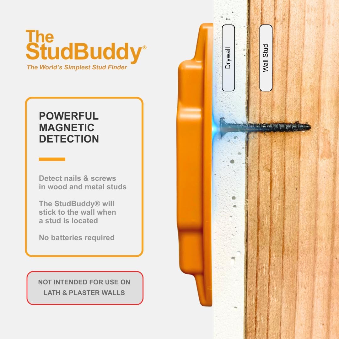 The Original StudBuddy Magnetic Stud Finder - Made in the USA - Easy to Use Stud Finder - No Batteries Required - Powerful Magnet Stud Finder - Stud