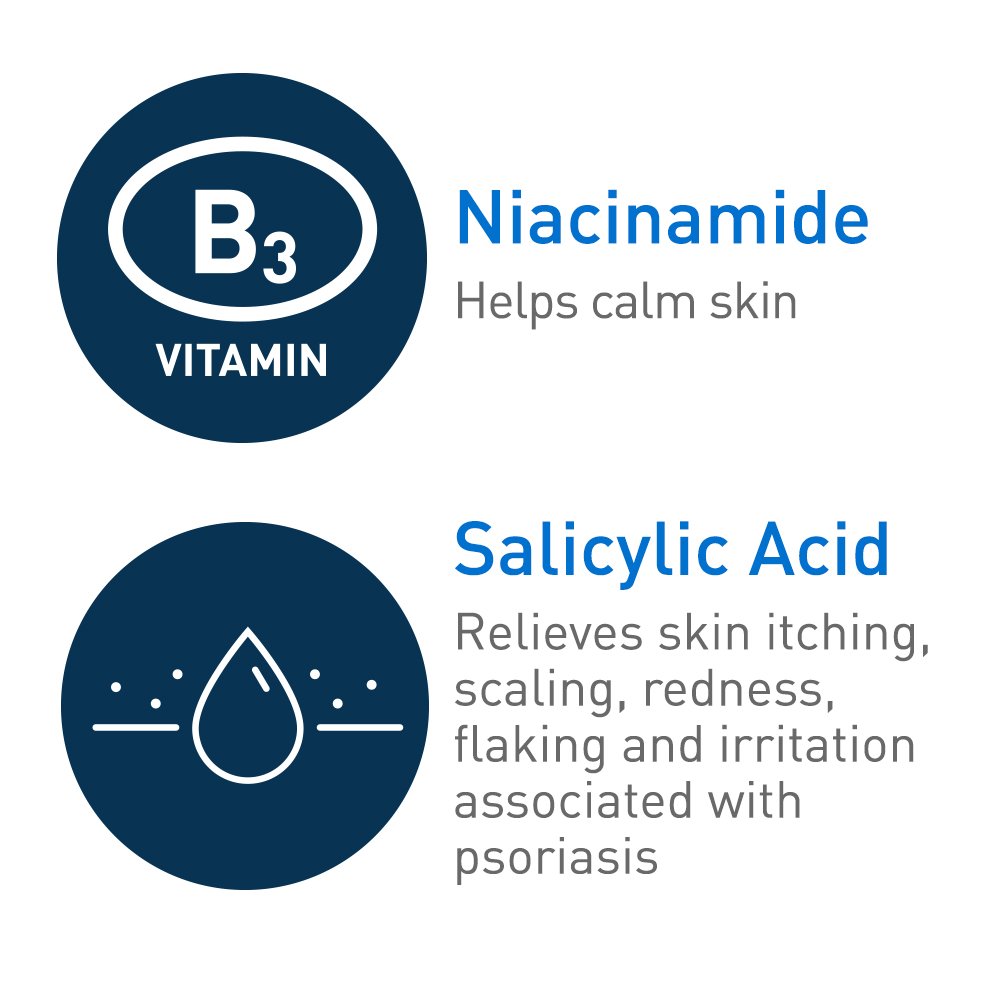 CeraVe Cleanser for Psoriasis Treatment, With Salicylic Acid for Dry Skin Itch Relief & Latic Acid for Exfoliation, Fragrance Free & Allergy