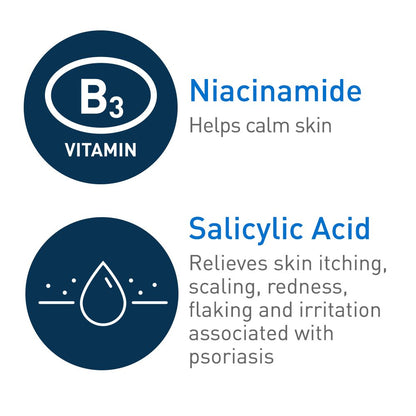 CeraVe Cleanser for Psoriasis Treatment, With Salicylic Acid for Dry Skin Itch Relief & Latic Acid for Exfoliation, Fragrance Free & Allergy