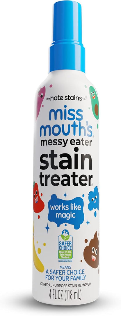 Miss Mouth's Messy Eater Stain Treater Spray - 4oz Stain Remover - Newborn & Baby Essentials - No Dry Cleaning Food, Grease, Coffee Off