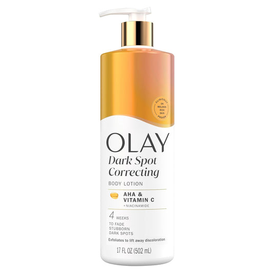 Olay Body Lotion for Women, Tone Enhancing with AHA Serum, Visibly Reduce Discolored Skin, 24hr Moisture & Hydration, Fast Absorbing