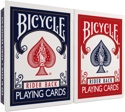 Bicycle Rider Back Playing Cards, Standard Poker Size Deck of Cards, Red & Blue (2 Pack), Classic Cards for Poker