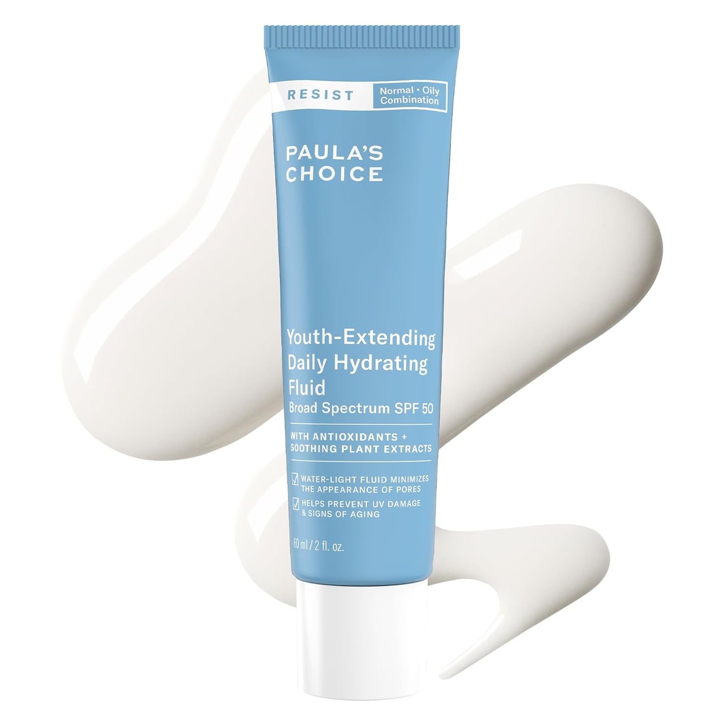 Paula's Choice RESIST Daily Hydrating Fluid Face Moisturizer with SPF 50 Sunscreen, Face Sunscreen for Oily Skin, Chamomile & Vitamin