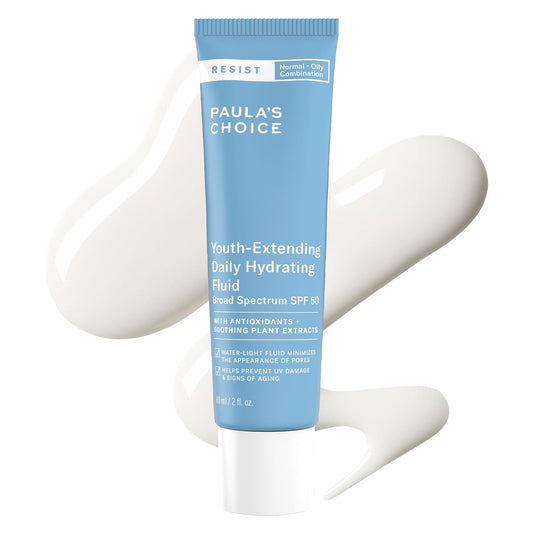 Paula's Choice RESIST Daily Hydrating Fluid Face Moisturizer with SPF 50 Sunscreen, Face Sunscreen for Oily Skin, Chamomile & Vitamin