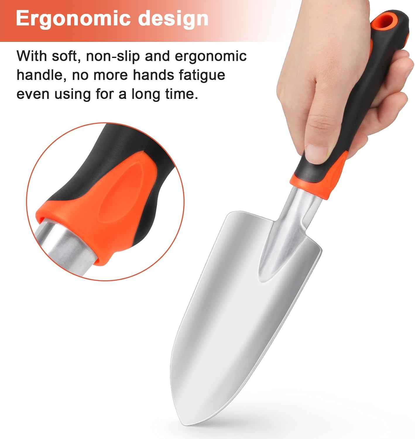 Garden Shovel Garden Hand Trowel, Heavy Duty Hand Shovel with Ergonomic Handle, Small Gardening Tools for
