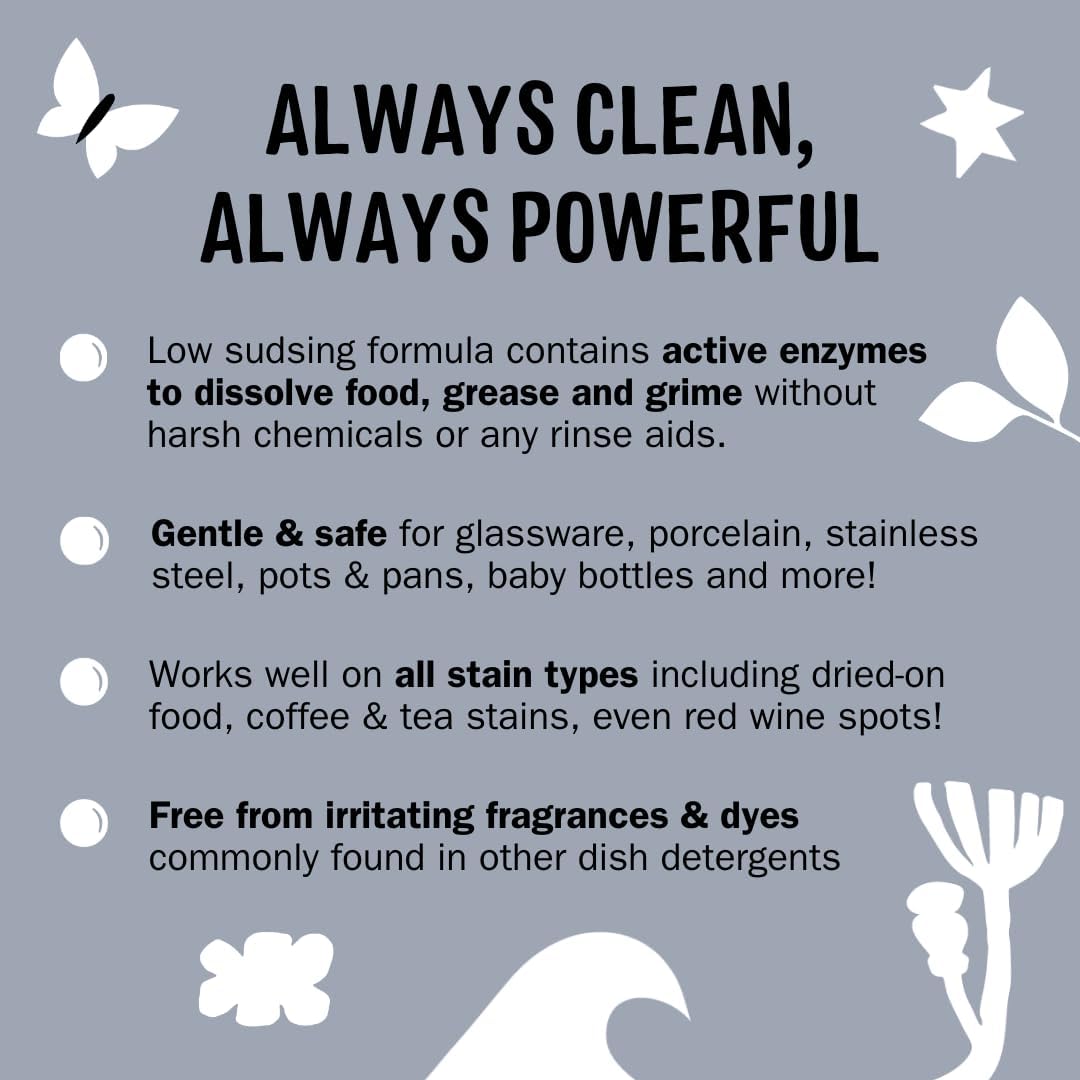 Molly's Suds Dishwasher Pods, Clean Dishwasher Detergent, Cuts Grease & Rinses Clean (Residue-Free) for Sparkling