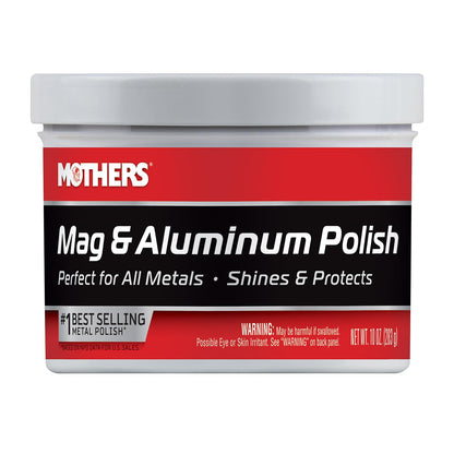 Mothers Mag & Aluminum Polish, 10 oz. Brilliant Shine, Easy to Use, for All Uncoated & Unplated Metals Including Aluminum