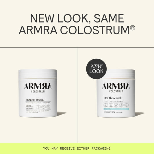 ARMRA Colostrum Powder, Unflavored, Gut Health & Bloating, Skin & Hair, Immunity, Keto, Gluten & Fat-Free, 120 Servings