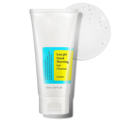 COSRX Low pH Good Morning Gel Face Cleanser, 5.07 fl oz, BHA Face Wash, Daily Mild Face Cleanser for Sensitive Skin, PH Balancing, Korean Skin