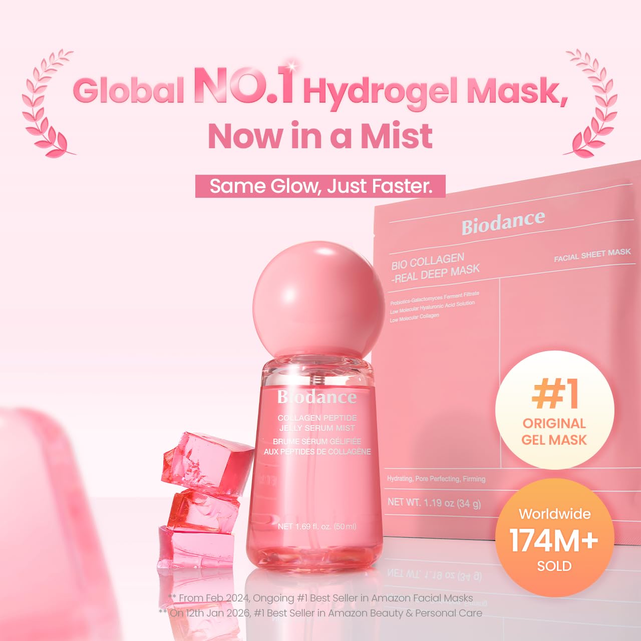 BIODANCE Collagen Peptides Jelly Serum Mist, Hydrating Face Mist, Plumping, Anti-Aging Face Spray, Sprayable