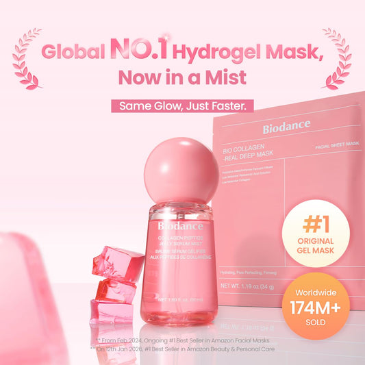 BIODANCE Collagen Peptides Jelly Serum Mist, Hydrating Face Mist, Plumping, Anti-Aging Face Spray, Sprayable
