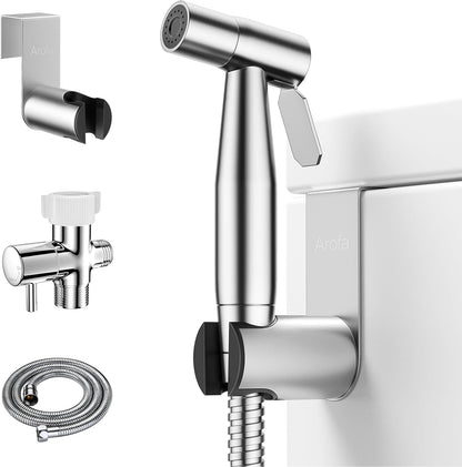 Arofa Handheld Toilet Bidet Sprayer for Toilet-Adjustable Water Pressure Control with Bidet Hose for Feminine