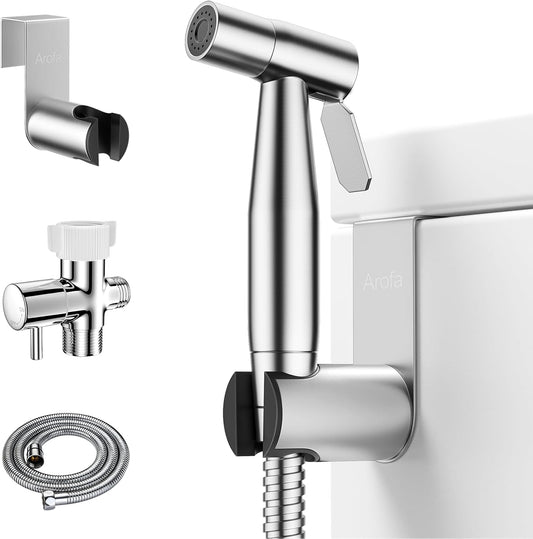 Arofa Handheld Toilet Bidet Sprayer for Toilet-Adjustable Water Pressure Control with Bidet Hose for Feminine