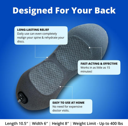 SmoothSpine Triple Fusion Back Massager - The Official Smooth Spine Massager with Heat - Design to Support Lower Back