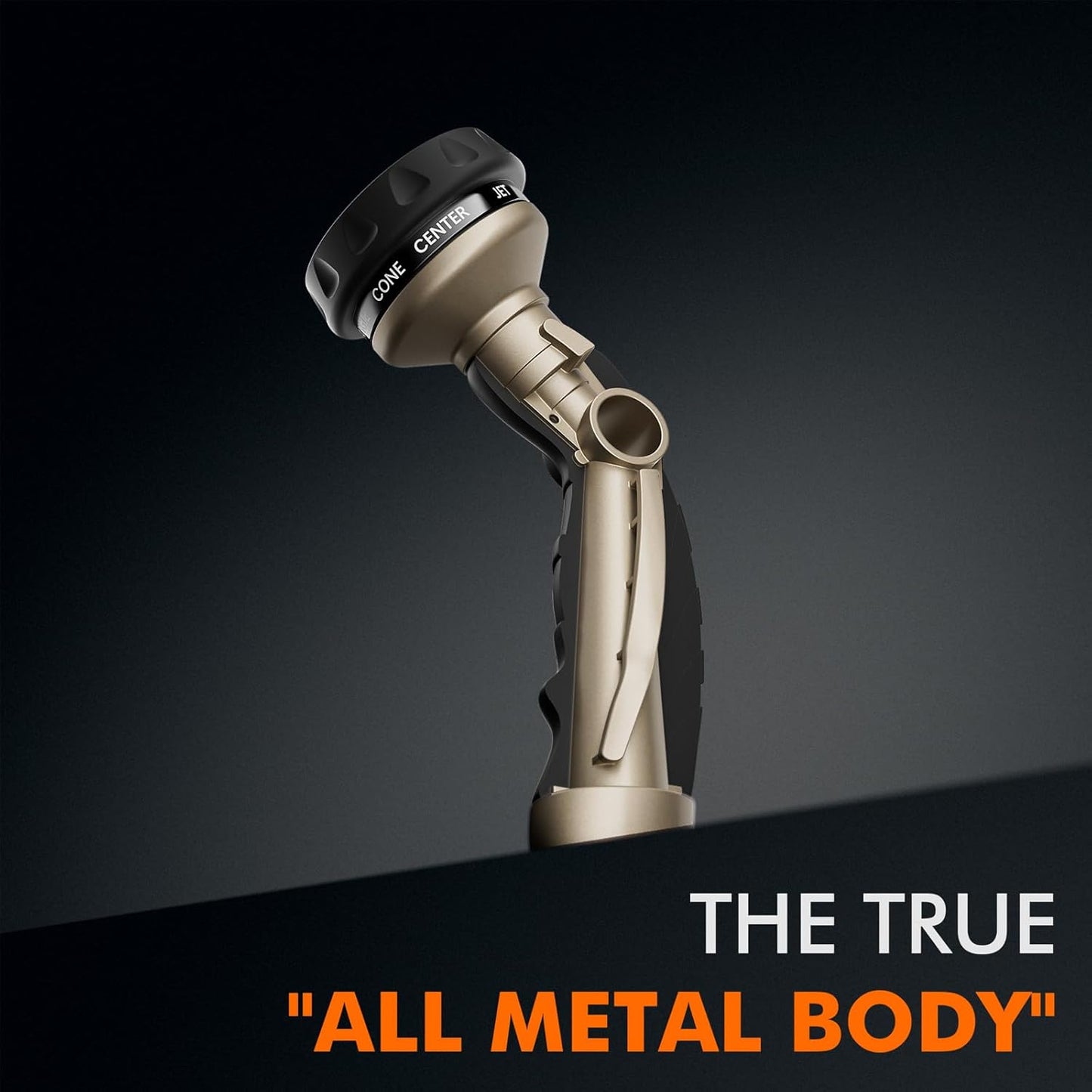 RESTMO Hose Nozzle Heavy Duty, Metal Water Hose Sprayer for Garden, 9 Spray Patterns, High Pressure, Thumb Flow Control, On/Off