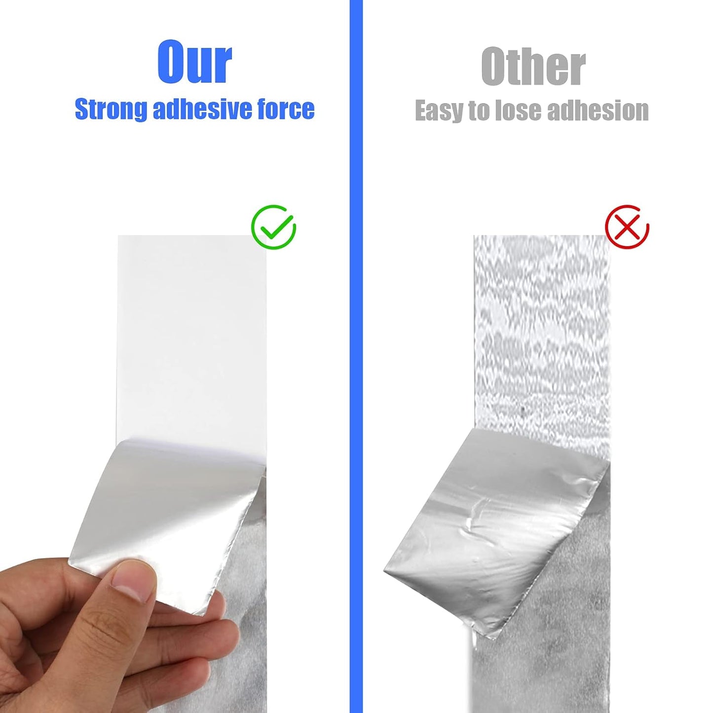 Romeda Aluminum Foil Tape, 2 inch x 65 Feet Foil Tape (3.9 mil), Silver Insulation Adhesive Metal