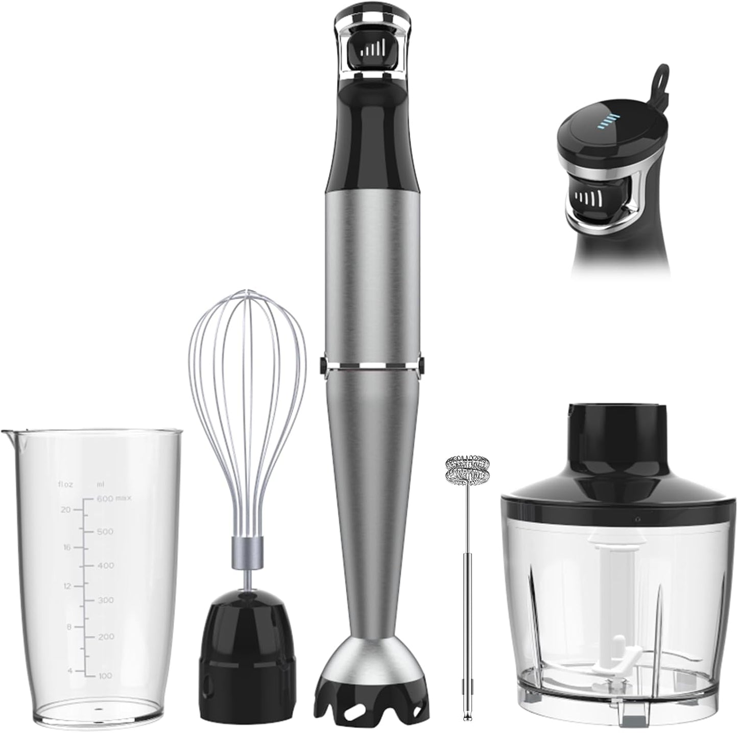 Turelar Immersion Blender Handheld Corded Hand Blenders Set 1100W, Trigger Variable Speed 5 in 1 Stick Emulsifier with