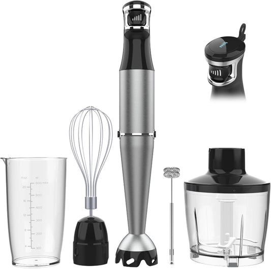 Turelar Immersion Blender Handheld Corded Hand Blenders Set 1100W, Trigger Variable Speed 5 in 1 Stick Emulsifier with
